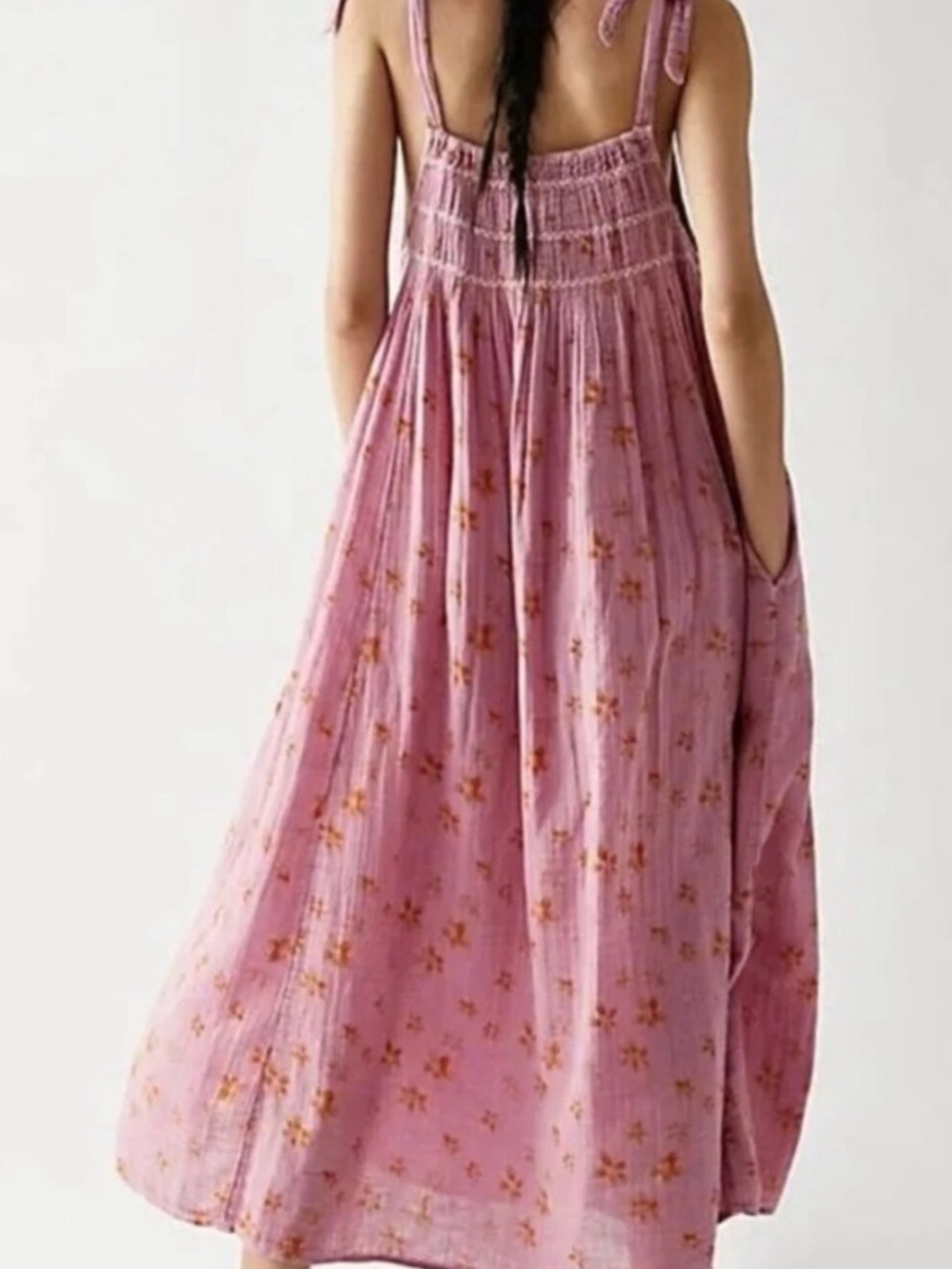 Free People Azure Maxi Dress Floral Printed Sleeveless Smocked Pink S - Picture 2 of 7
